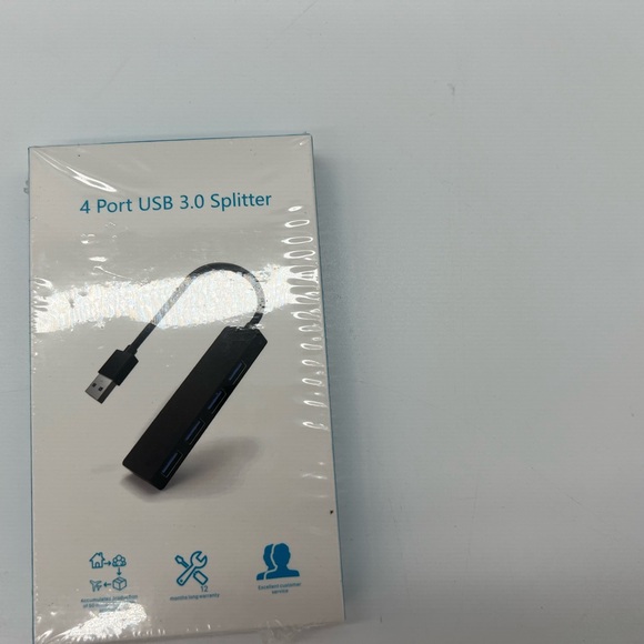 USB 6 In 1 Type C Hub/4 Port USB 3.0 Splitter/ USB Gigabit Ethernet HB051 Pack - Picture 3 of 5